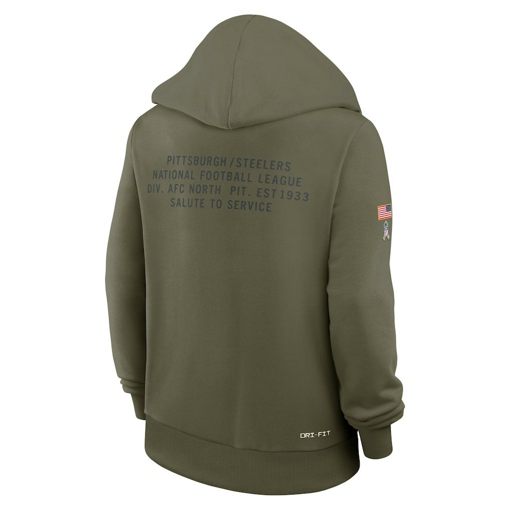 Pittsburgh Steelers Women's 2025 Salute to Service Sideline Standard Issue Dri-FIT Hoodie - Olive sale