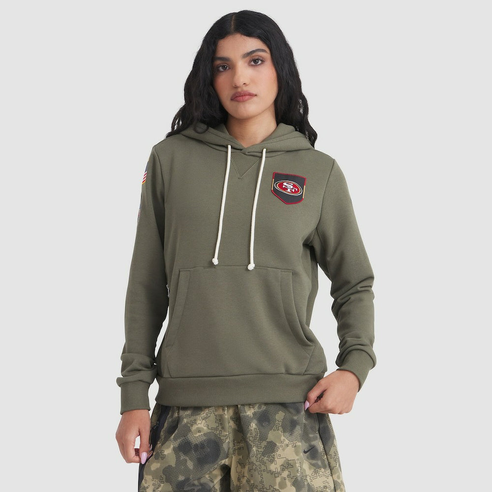 San Francisco 49ers Women's 2025 Salute to Service Sideline Standard Issue Dri-FIT Hoodie - Olive sale