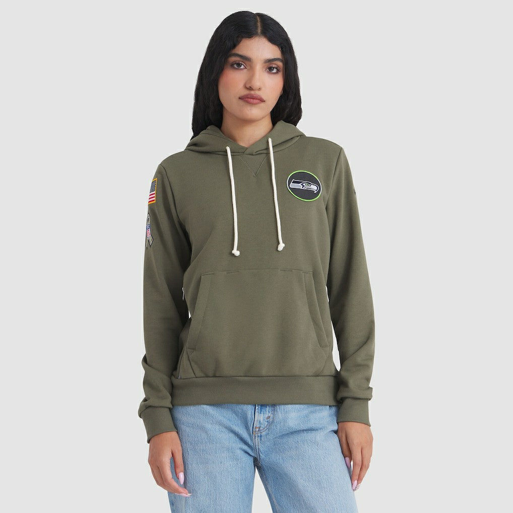Seattle Seahawks Women's 2025 Salute to Service Sideline Standard Issue Dri-FIT Hoodie - Olive sale