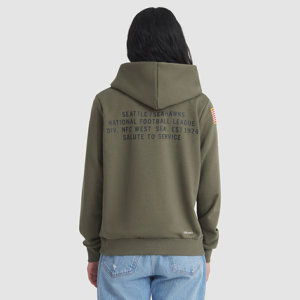 Seattle Seahawks Women's 2025 Salute to Service Sideline Standard Issue Dri-FIT Hoodie - Olive sale