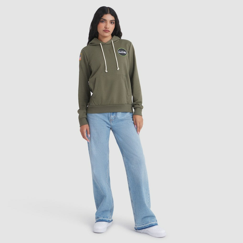 Seattle Seahawks Women's 2025 Salute to Service Sideline Standard Issue Dri-FIT Hoodie - Olive sale