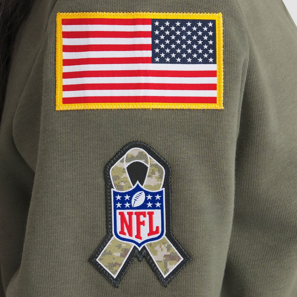 Philadelphia Eagles Women's 2025 Salute to Service Sideline Standard Issue Dri-FIT Hoodie - Olive for sale