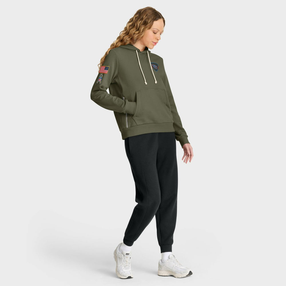 Tennessee Titans Women's 2025 Salute to Service Sideline Standard Issue Dri-FIT Hoodie - Olive on sale