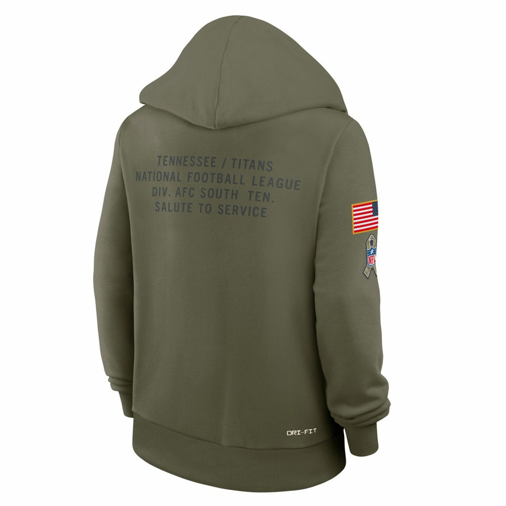 Tennessee Titans Women's 2025 Salute to Service Sideline Standard Issue Dri-FIT Hoodie - Olive on sale