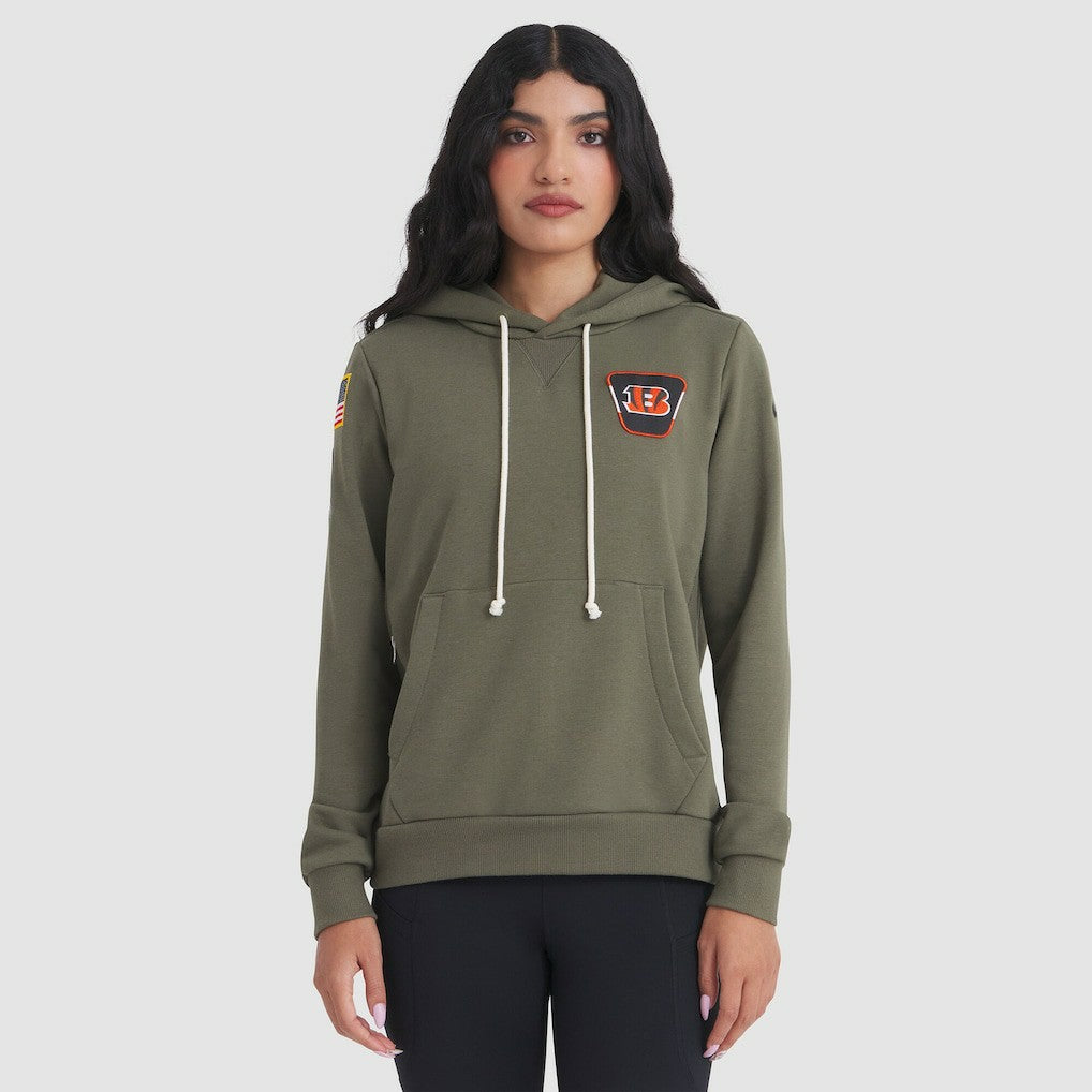 Cincinnati Bengals Women's 2025 Salute to Service Sideline Standard Issue Dri-FIT Hoodie - Olive on sale