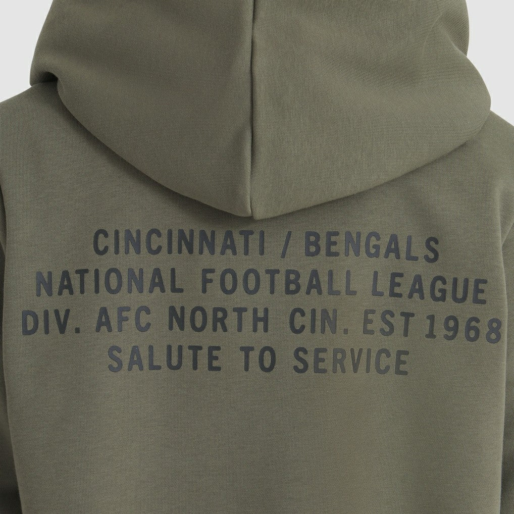 Cincinnati Bengals Women's 2025 Salute to Service Sideline Standard Issue Dri-FIT Hoodie - Olive on sale