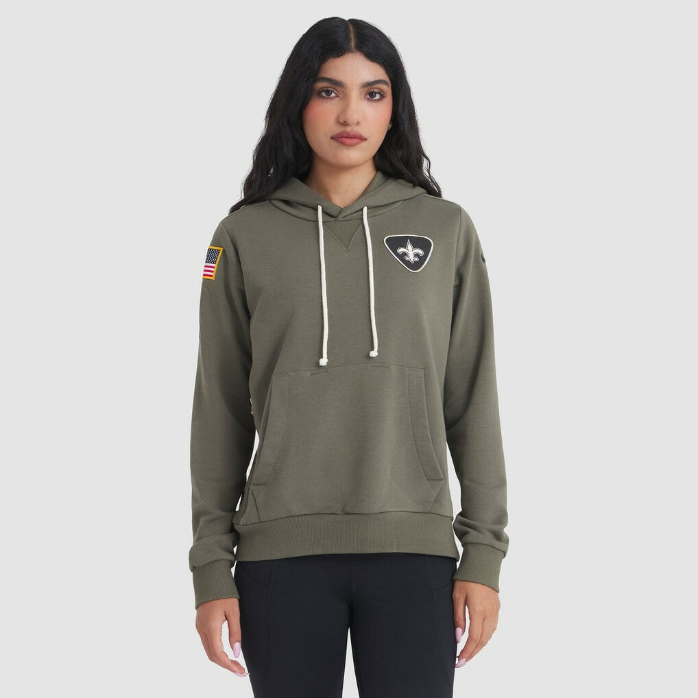 New Orleans Saints Women's 2025 Salute to Service Sideline Standard Issue Dri-FIT Hoodie - Olive for sale