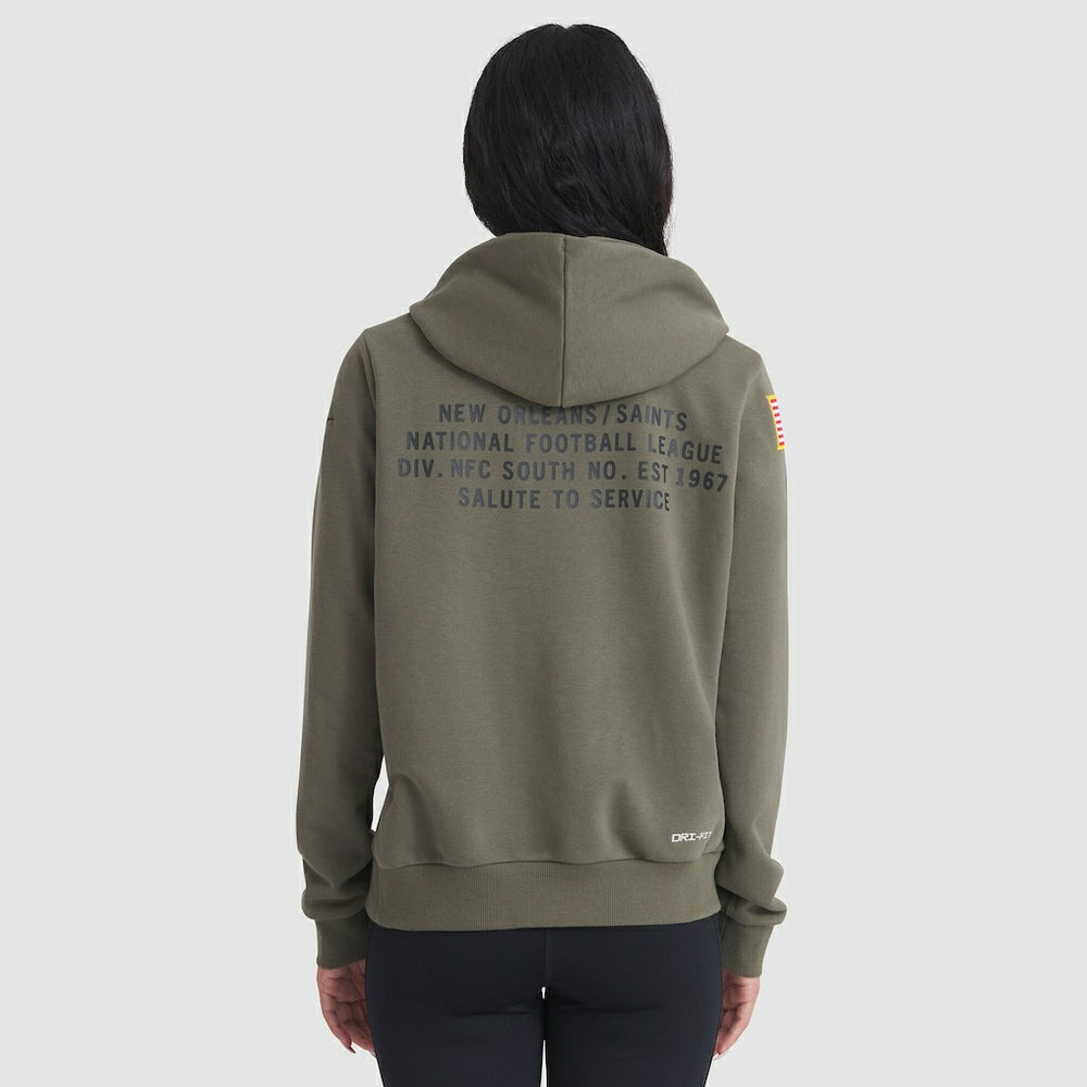 New Orleans Saints Women's 2025 Salute to Service Sideline Standard Issue Dri-FIT Hoodie - Olive for sale