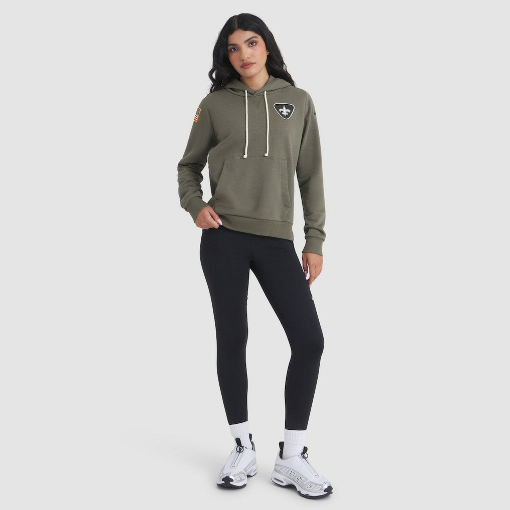 New Orleans Saints Women's 2025 Salute to Service Sideline Standard Issue Dri-FIT Hoodie - Olive for sale