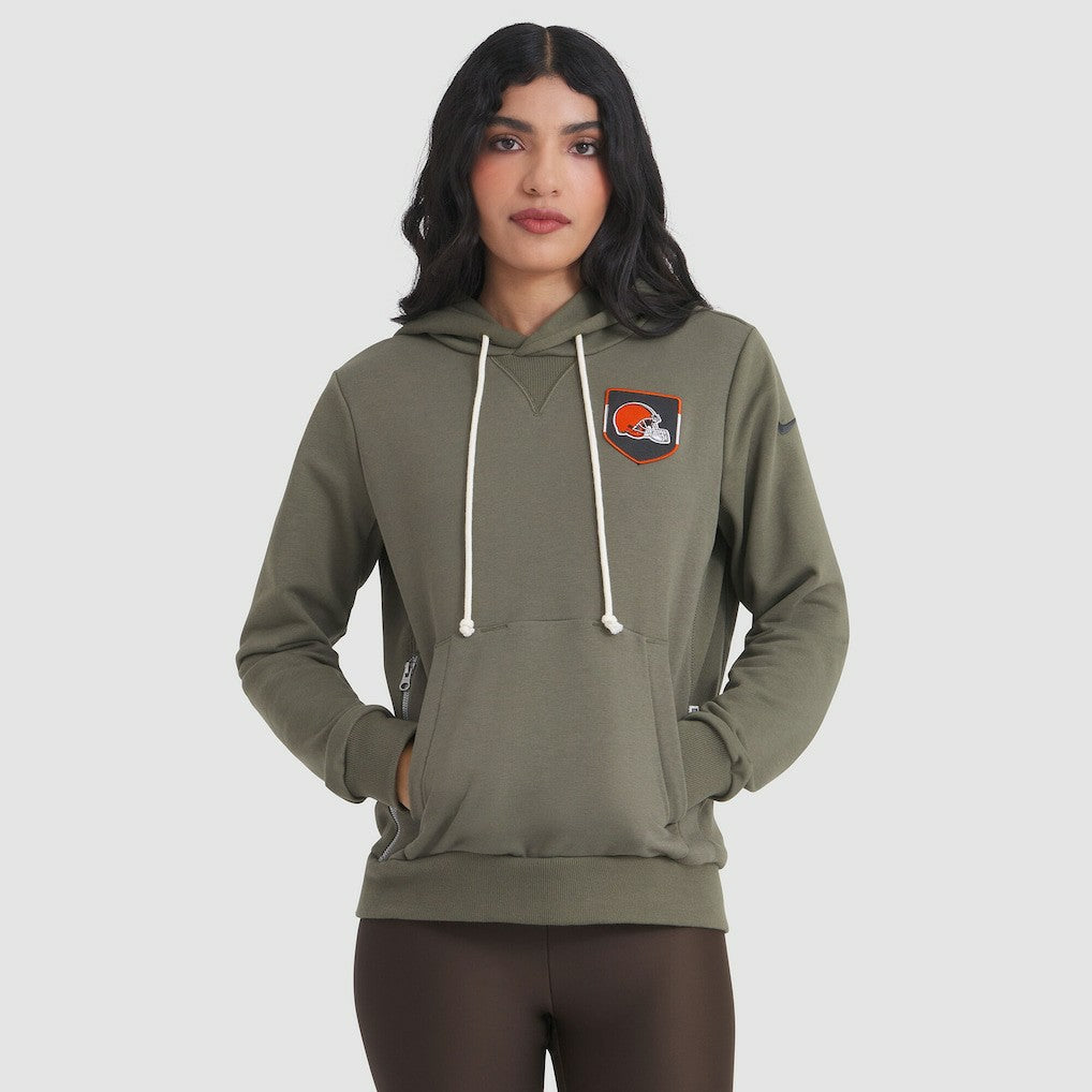 Cleveland Browns Women's 2025 Salute to Service Sideline Standard Issue Dri-FIT Hoodie - Olive on sale
