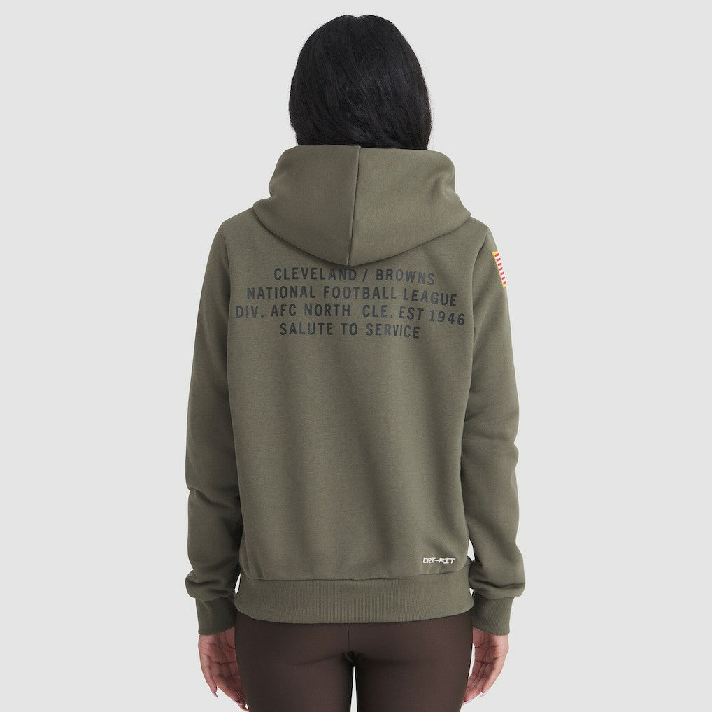 Cleveland Browns Women's 2025 Salute to Service Sideline Standard Issue Dri-FIT Hoodie - Olive on sale