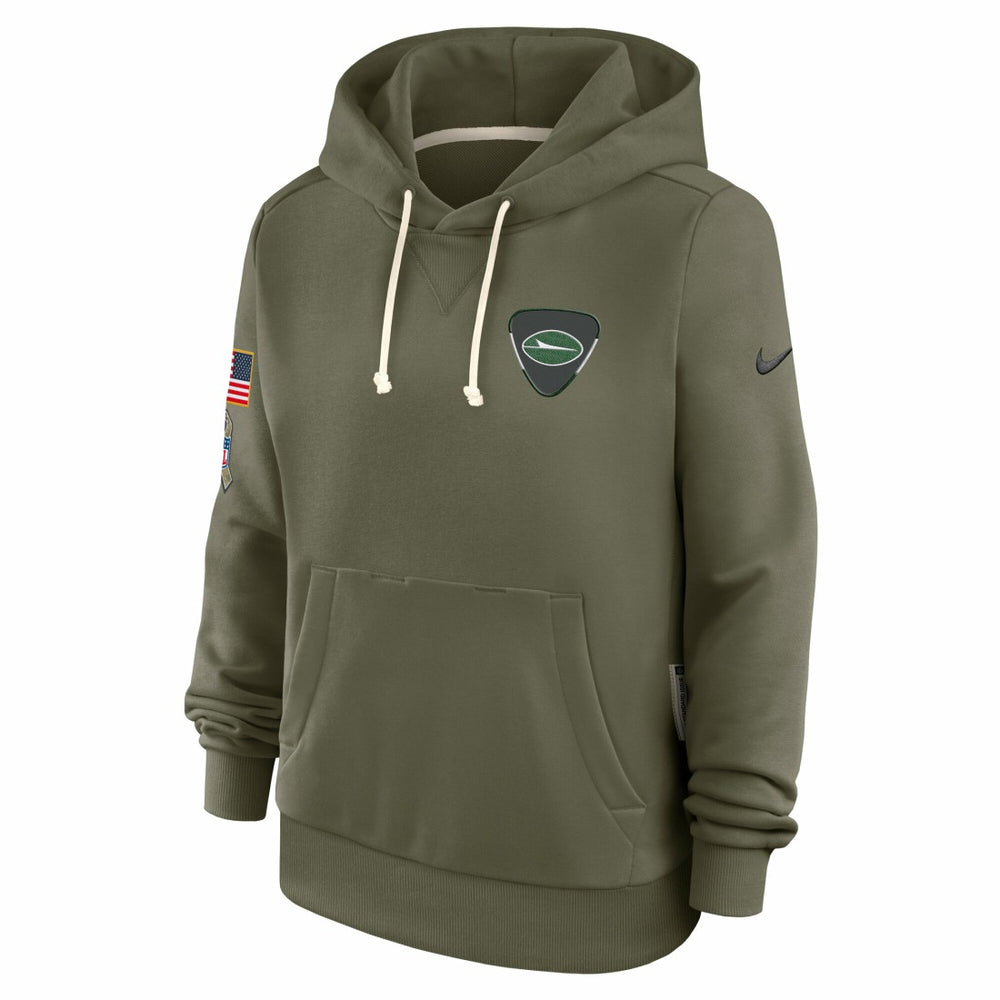 New York Jets Women's 2025 Salute to Service Sideline Standard Issue Dri-FIT Hoodie - Olive for sale