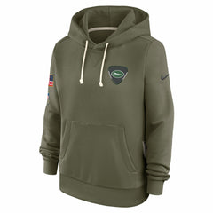 New York Jets Women's 2025 Salute to Service Sideline Standard Issue Dri-FIT Hoodie - Olive for sale