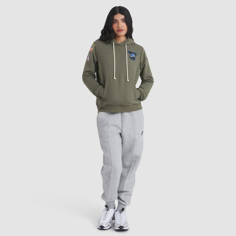Detroit Lions Women's 2025 Salute to Service Sideline Standard Issue Dri-FIT Hoodie - Olive for sale