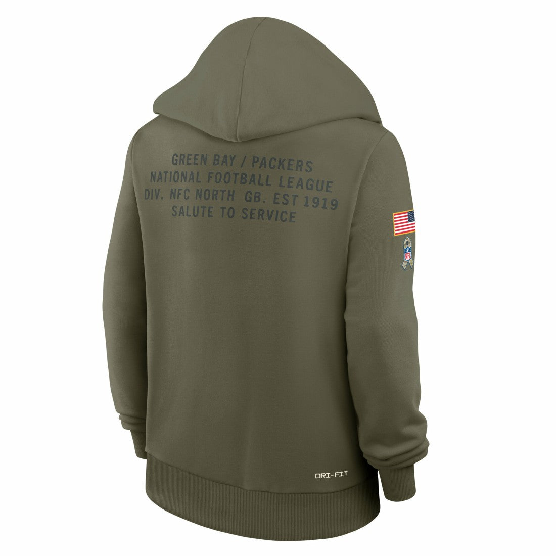 Green Bay Packers Women's 2025 Salute to Service Sideline Standard Issue Dri-FIT Hoodie - Olive discount