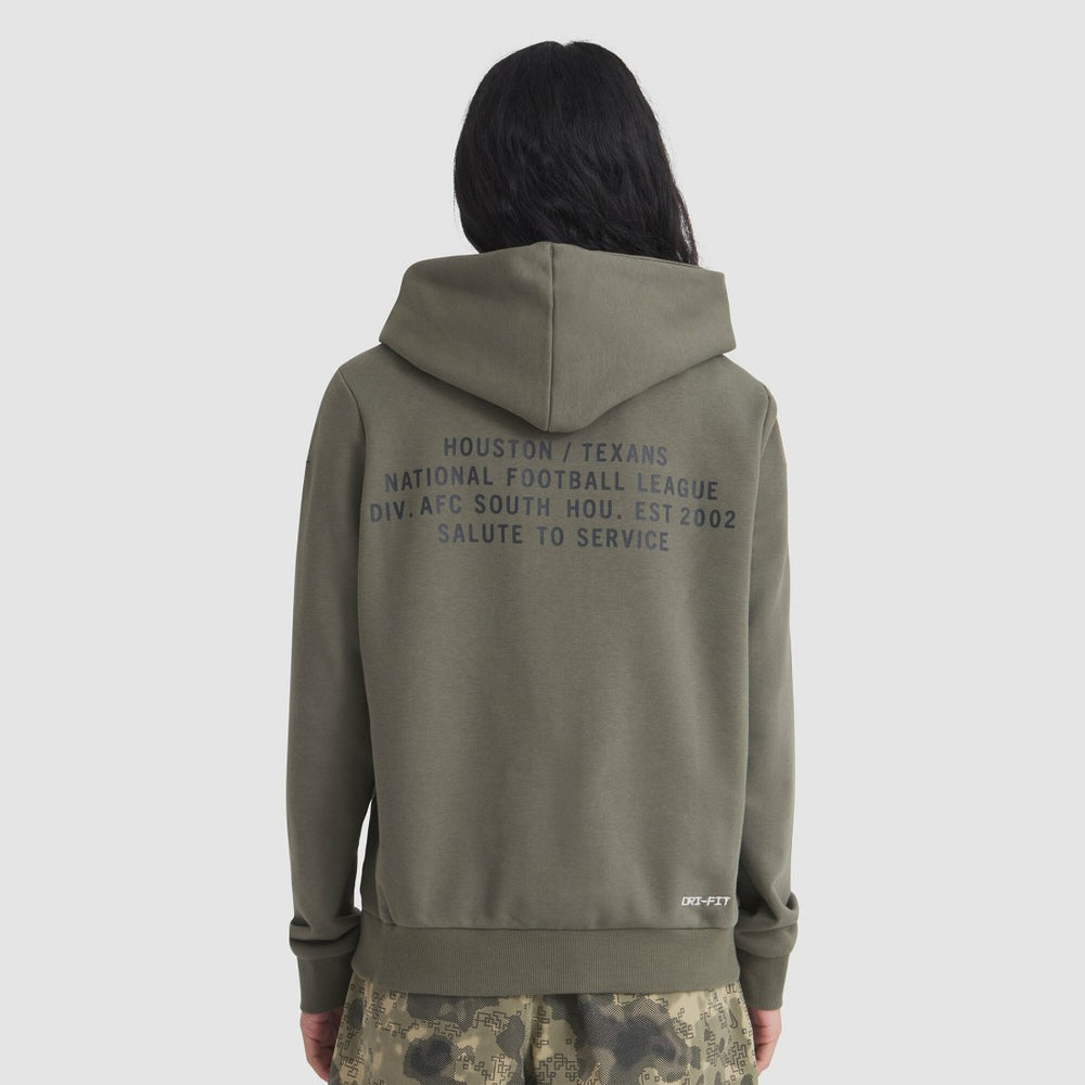 Houston Texans Women's 2025 Salute to Service Sideline Standard Issue Dri-FIT Hoodie - Olive online
