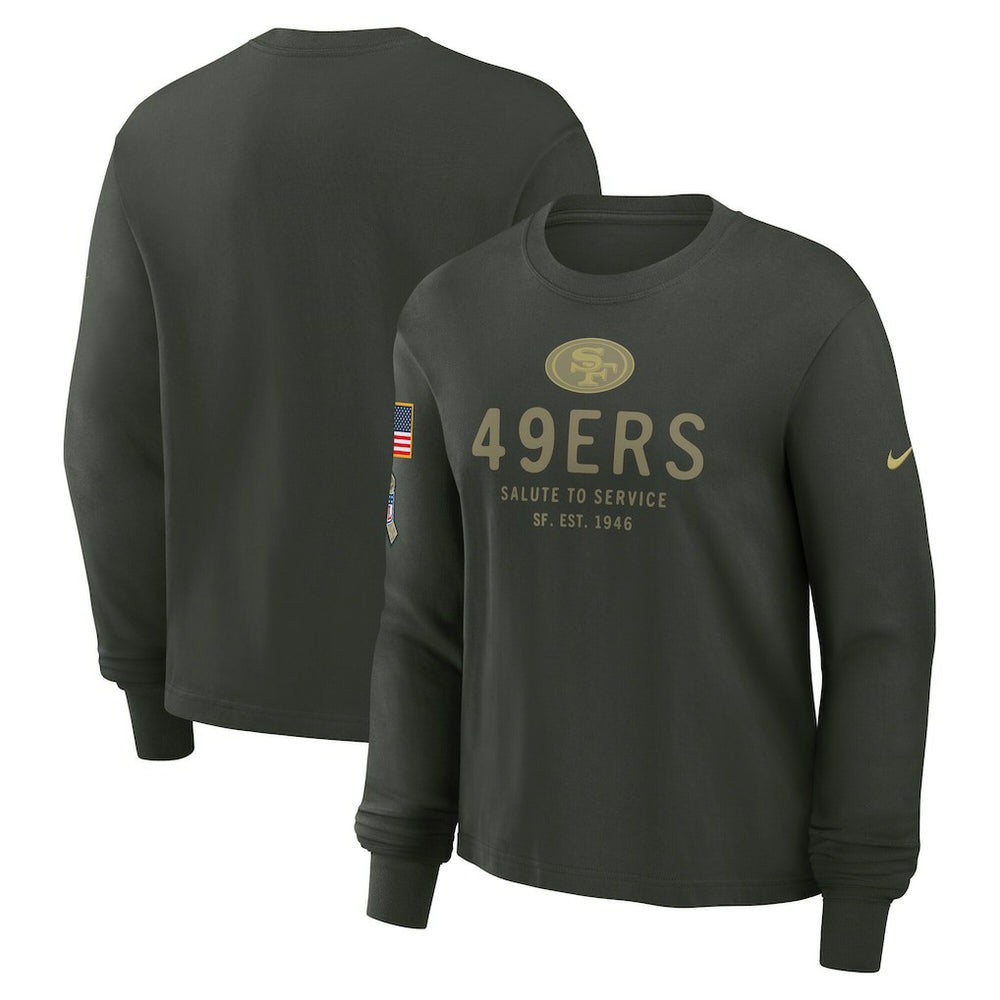 San Francisco 49ers Women's 2025 Salute to Service Sideline Dri-FIT Long Sleeve T-Shirt - Dark Green online