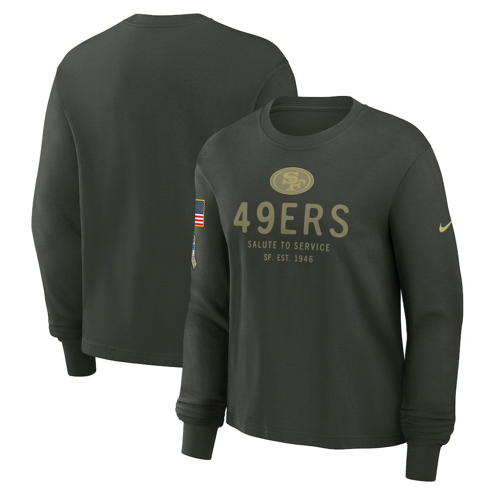 San Francisco 49ers Women's 2025 Salute to Service Sideline Dri-FIT Long Sleeve T-Shirt - Dark Green online