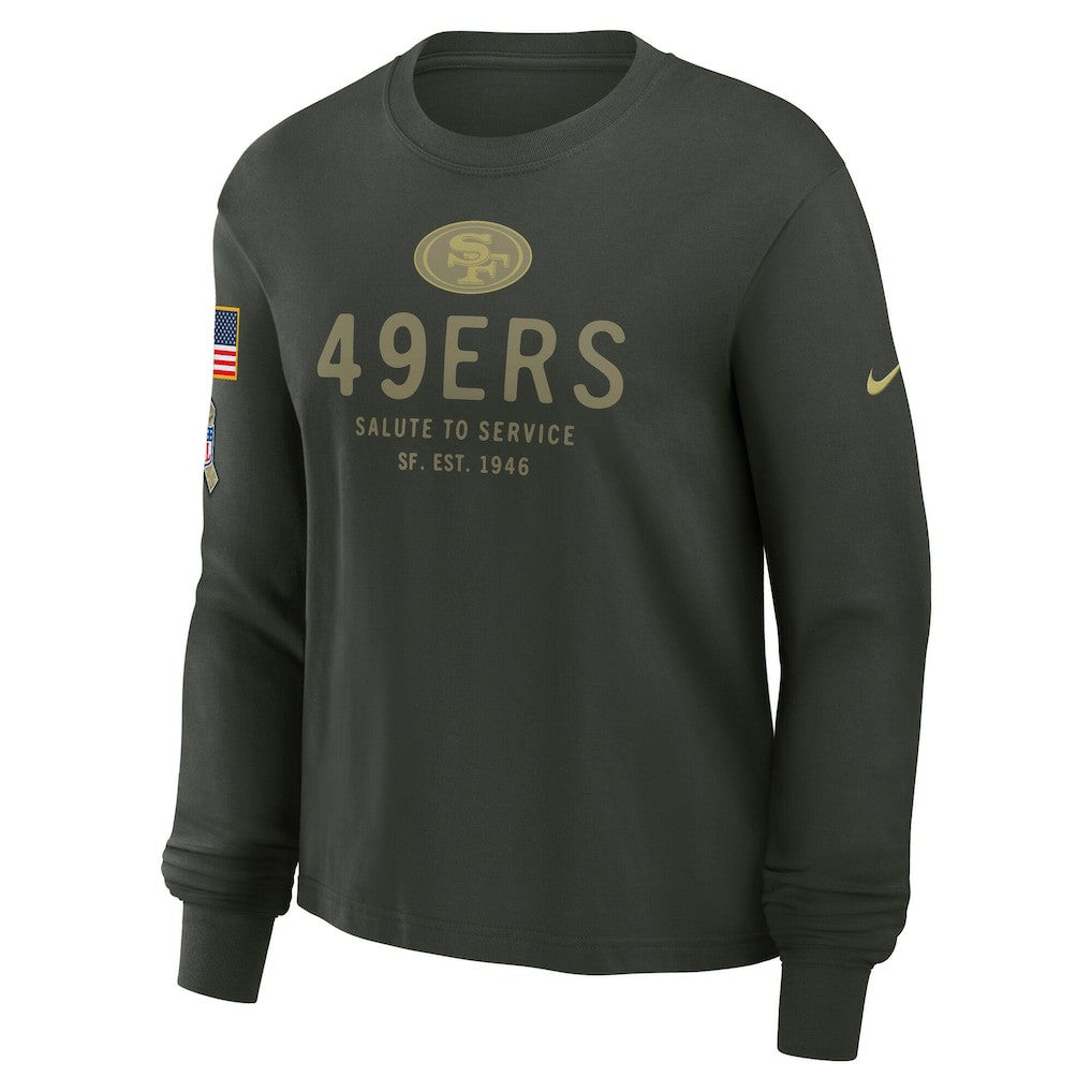 San Francisco 49ers Women's 2025 Salute to Service Sideline Dri-FIT Long Sleeve T-Shirt - Dark Green online