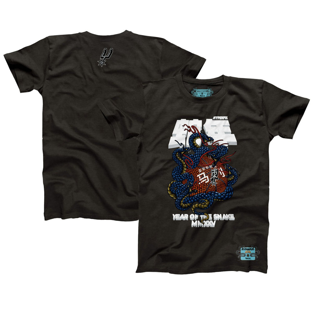 San Antonio Spurs NBALab x Hyperfly Unisex Year of the Snake Lunar New Year Collection T-Shirt - Heather Black cheap