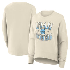 Utah Hockey Club Fanatics Women's Oversized Slice Pullover Sweatshirt - Cream Sweatshirts