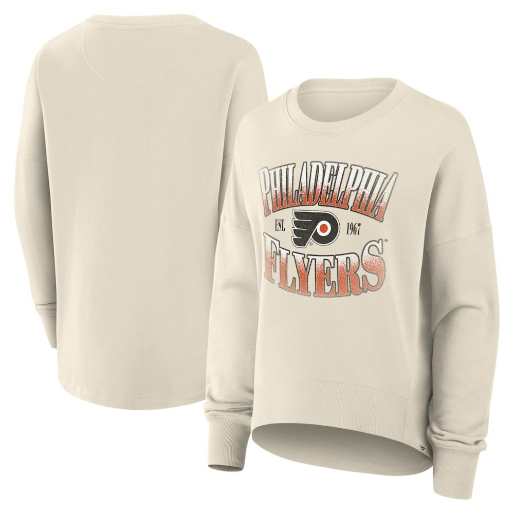 Philadelphia Flyers Fanatics Women's Oversized Slice Pullover Sweatshirt - Cream Sweatshirts