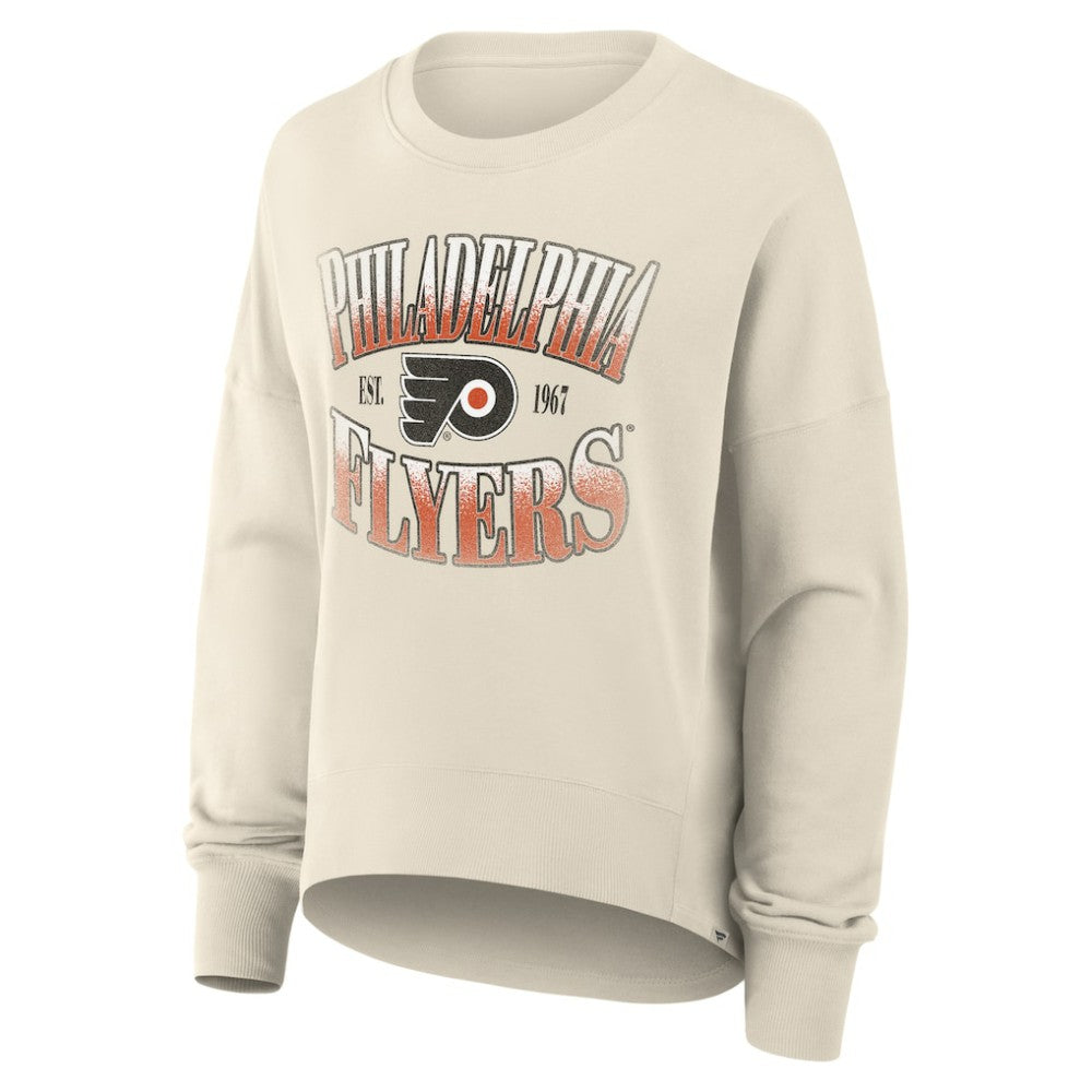 Philadelphia Flyers Fanatics Women's Oversized Slice Pullover Sweatshirt - Cream Sweatshirts