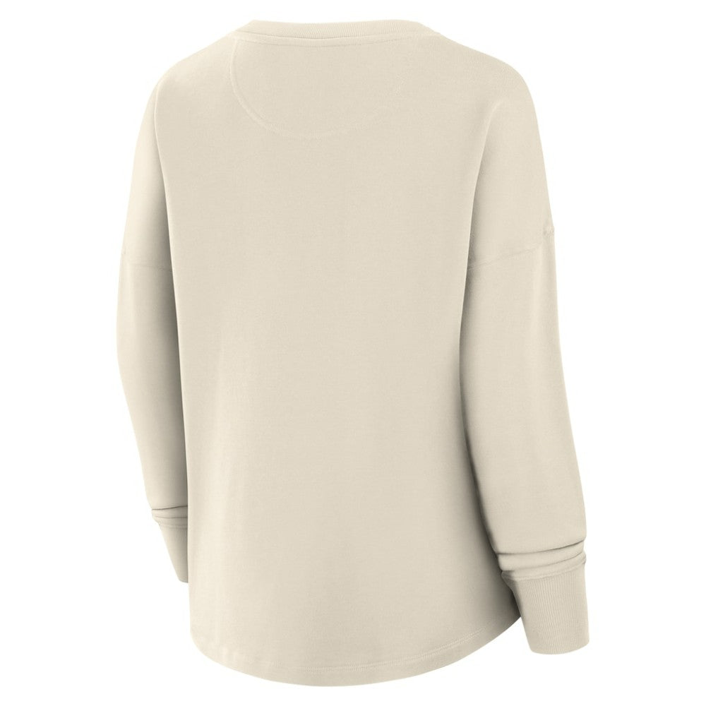 Chicago Blackhawks Fanatics Women's Oversized Vintage Slice Pullover Sweatshirt - Cream Sweatshirts