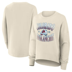 Colorado Avalanche Fanatics Women's Oversized Slice Pullover Sweatshirt - Cream Sweatshirts