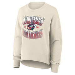 Columbus Blue Jackets Fanatics Women's Oversized Slice Pullover Sweatshirt - Cream Sweatshirts
