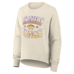 Los Angeles Kings Fanatics Women's Oversized Vintage Slice Pullover Sweatshirt - Cream Sweatshirts