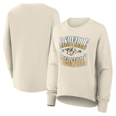 Nashville Predators Fanatics Women's Oversized Slice Pullover Sweatshirt - Cream Sweatshirts