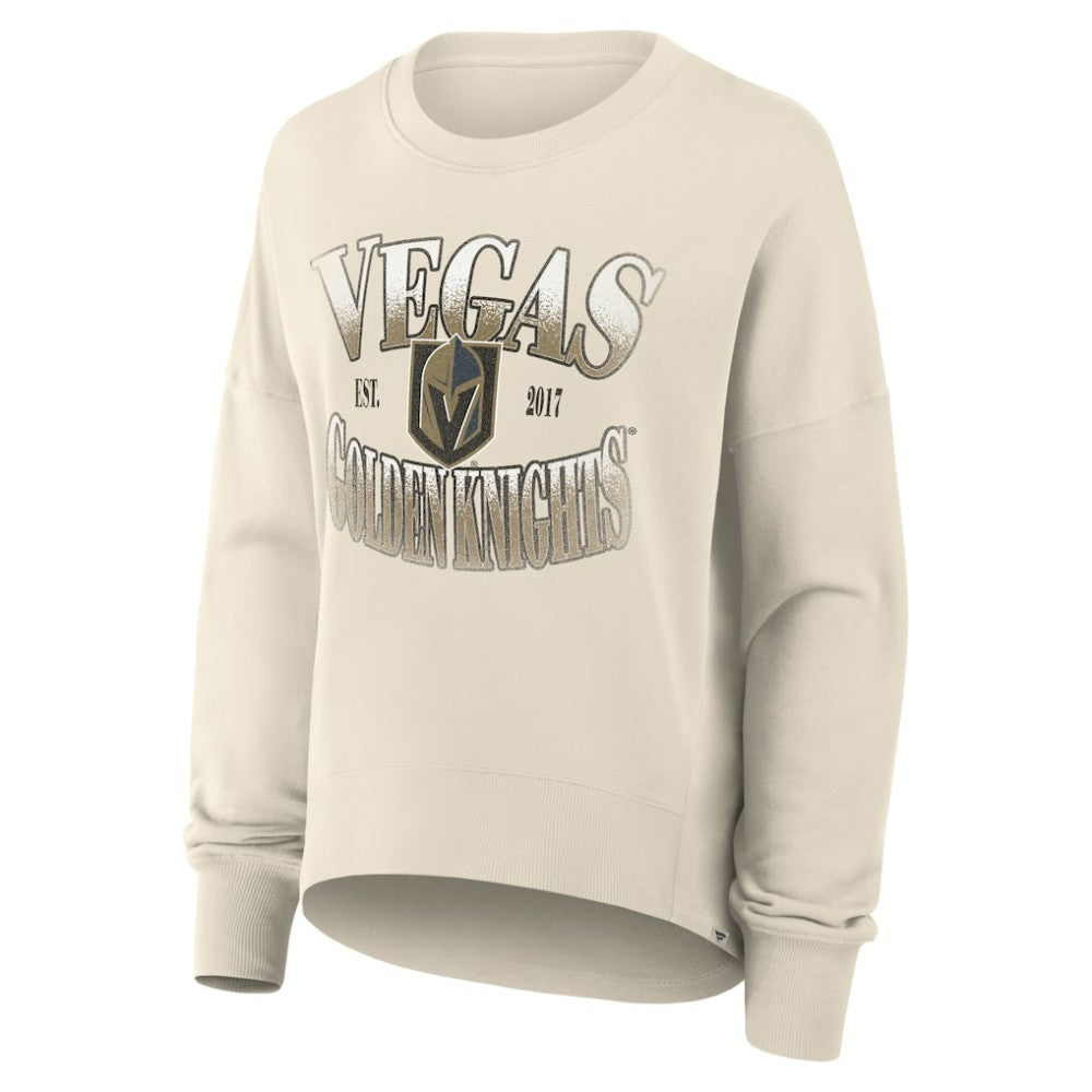 Vegas Golden Knights Fanatics Women's Oversized Slice Pullover Sweatshirt - Cream Sweatshirts