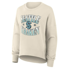 Seattle Kraken Fanatics Women's Oversized Slice Pullover Sweatshirt - Cream Sweatshirts