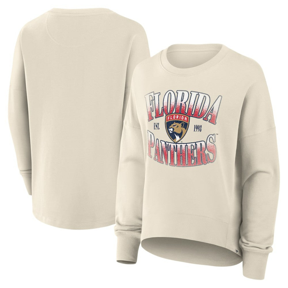 Florida Panthers Fanatics Women's Oversized Slice Pullover Sweatshirt - Cream Sweatshirts