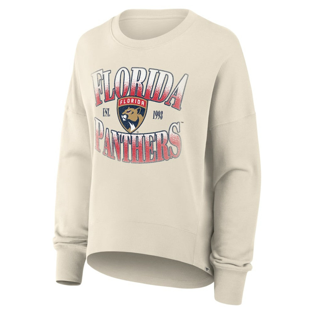 Florida Panthers Fanatics Women's Oversized Slice Pullover Sweatshirt - Cream Sweatshirts