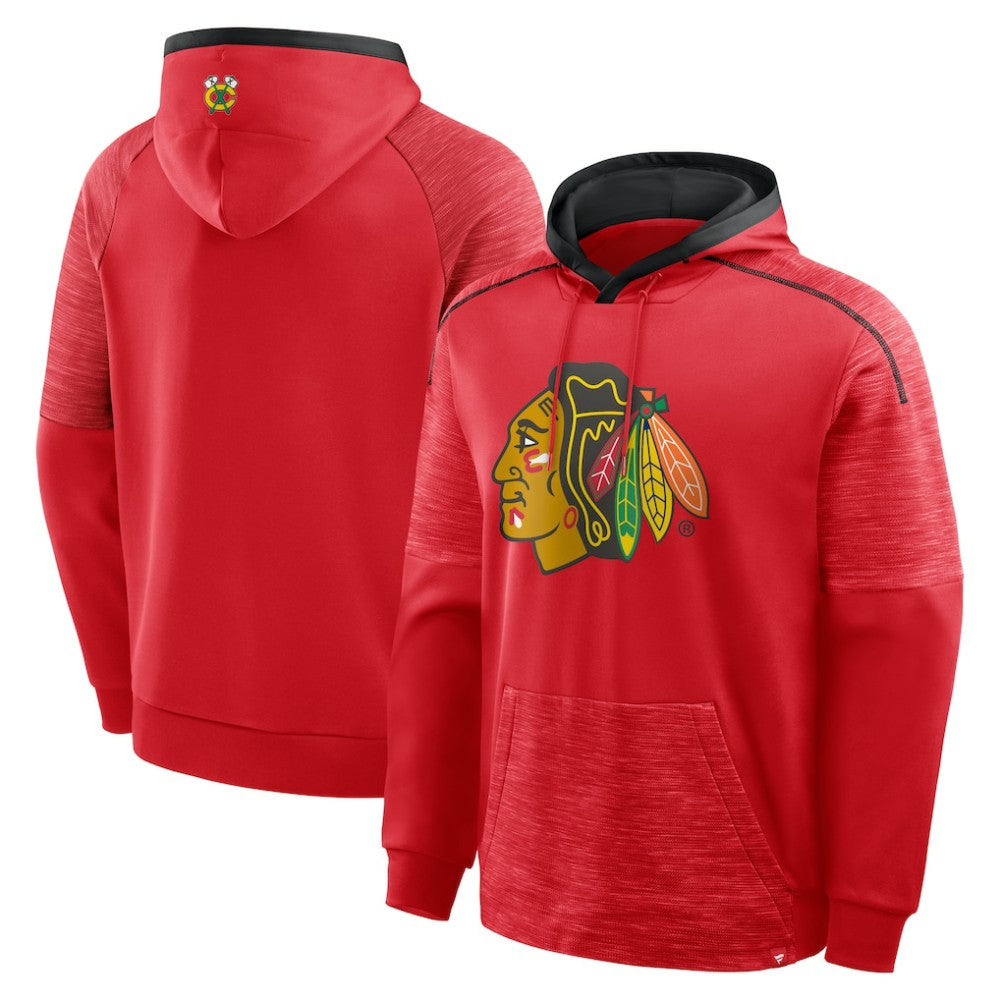 Chicago Blackhawks Fanatics Goaltender Defender Pullover Hoodie - Red Hoodies