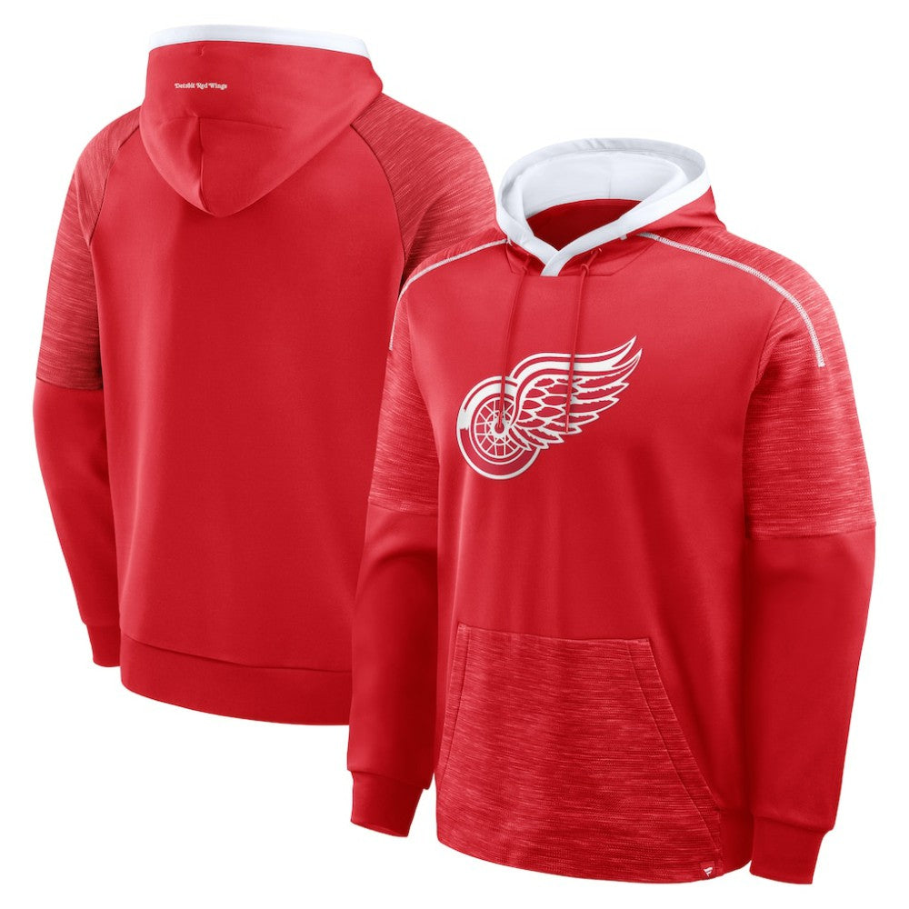 Detroit Red Wings Fanatics Goaltender Defender Pullover Hoodie - Red Hoodies