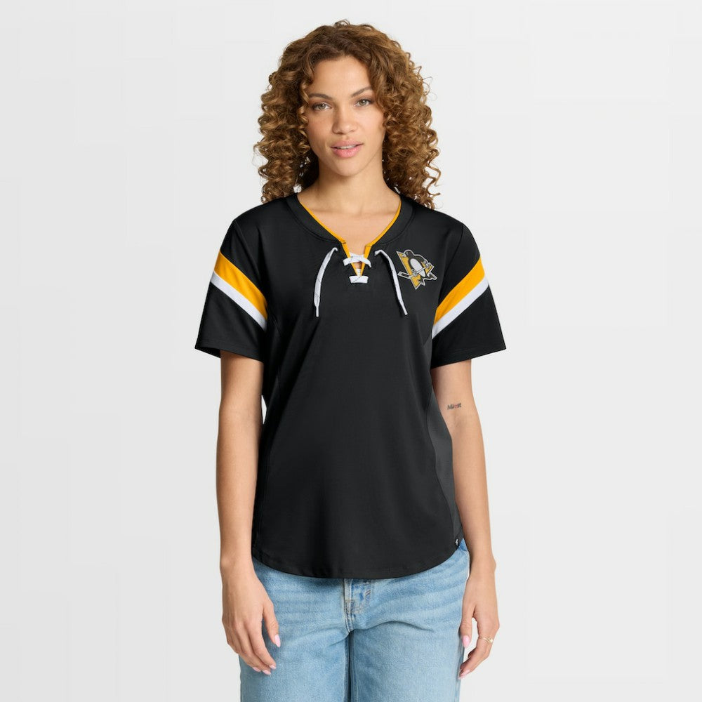 Pittsburgh Penguins Fanatics Women's Offside Athena T-Shirt - Black T-shirts
