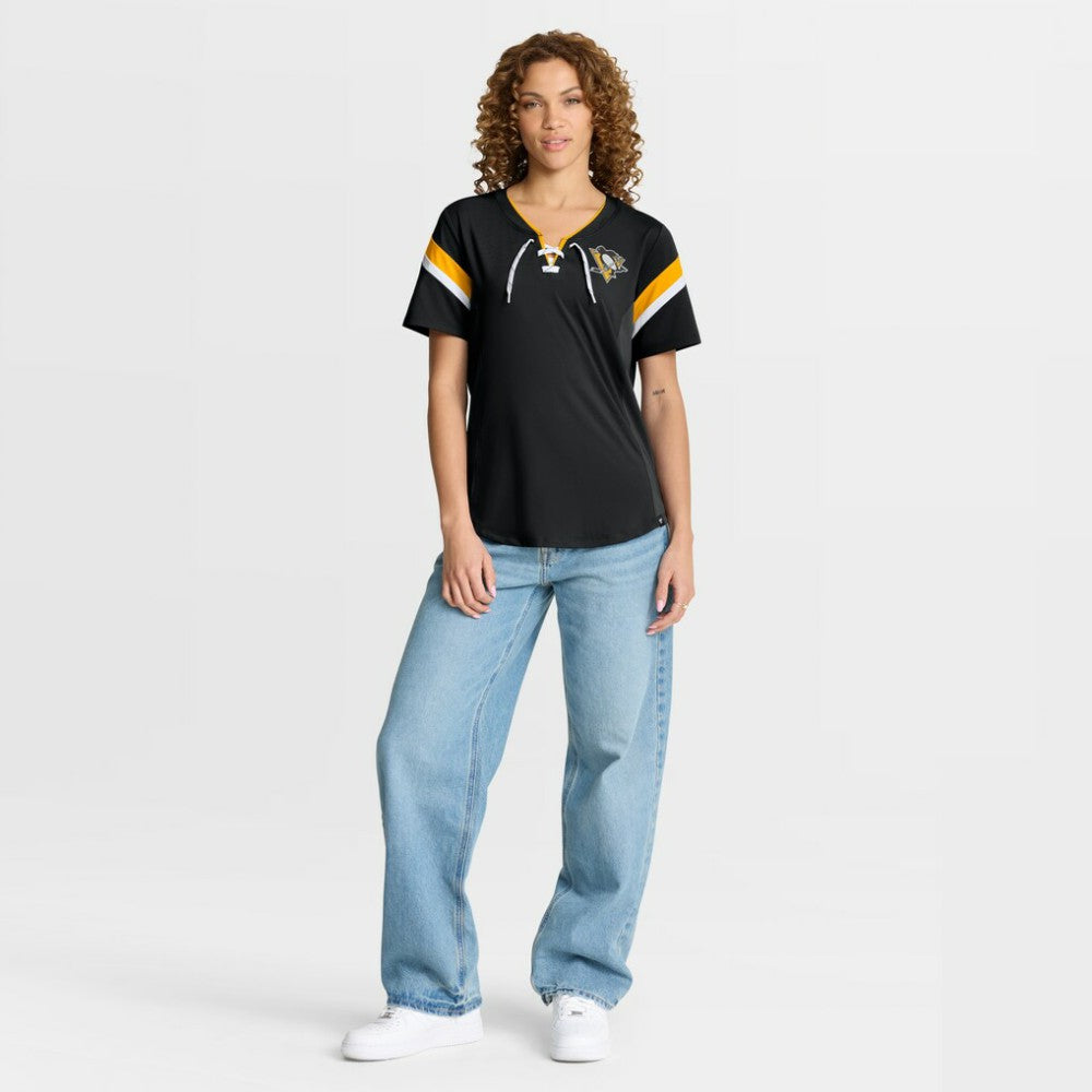 Pittsburgh Penguins Fanatics Women's Offside Athena T-Shirt - Black T-shirts