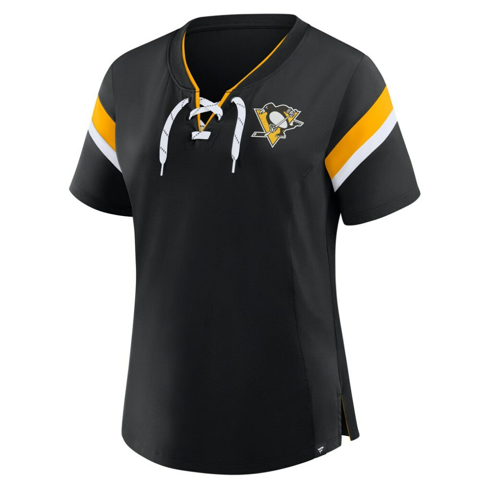 Pittsburgh Penguins Fanatics Women's Offside Athena T-Shirt - Black T-shirts