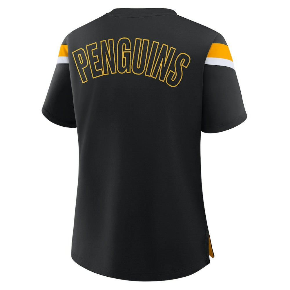 Pittsburgh Penguins Fanatics Women's Offside Athena T-Shirt - Black T-shirts