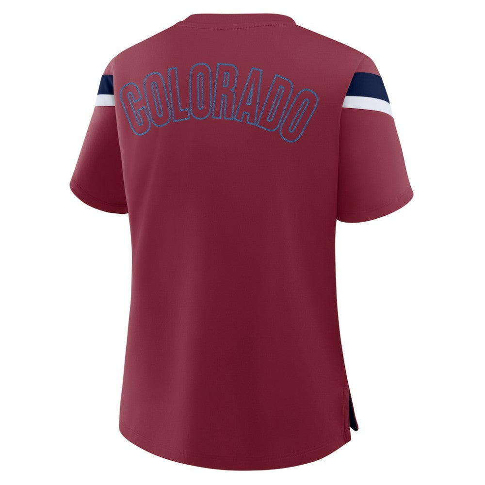 Colorado Avalanche Fanatics Women's Offside Athena T-Shirt - Burgundy T-shirts