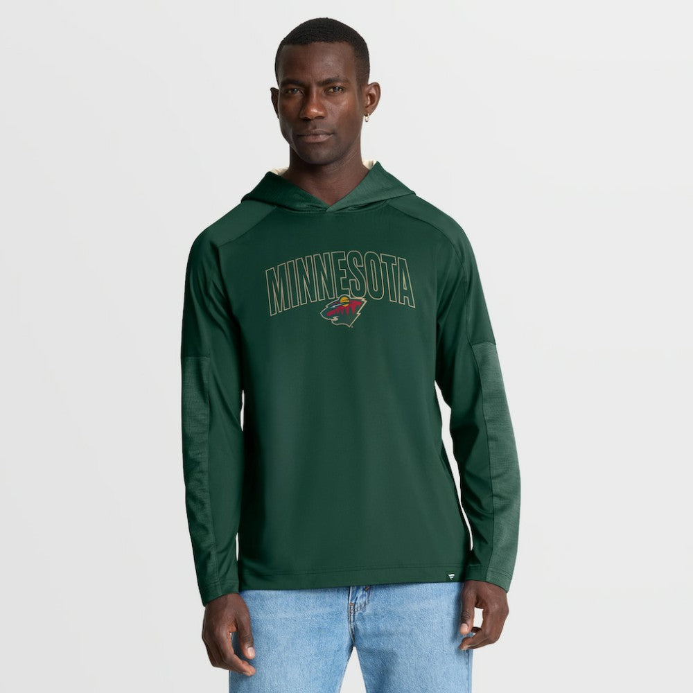 Minnesota Wild Fanatics Penalty Shot Long Sleeve Hoodie T-Shirt - Green T-shirts