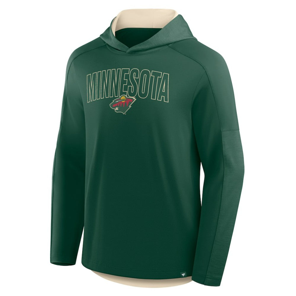Minnesota Wild Fanatics Penalty Shot Long Sleeve Hoodie T-Shirt - Green T-shirts