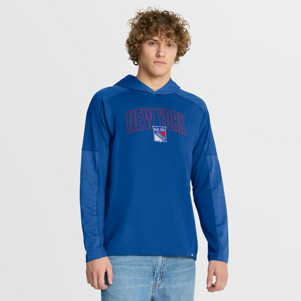 New York Rangers Fanatics Penalty Shot Long Sleeve Hoodie T-Shirt - Blue T-shirts