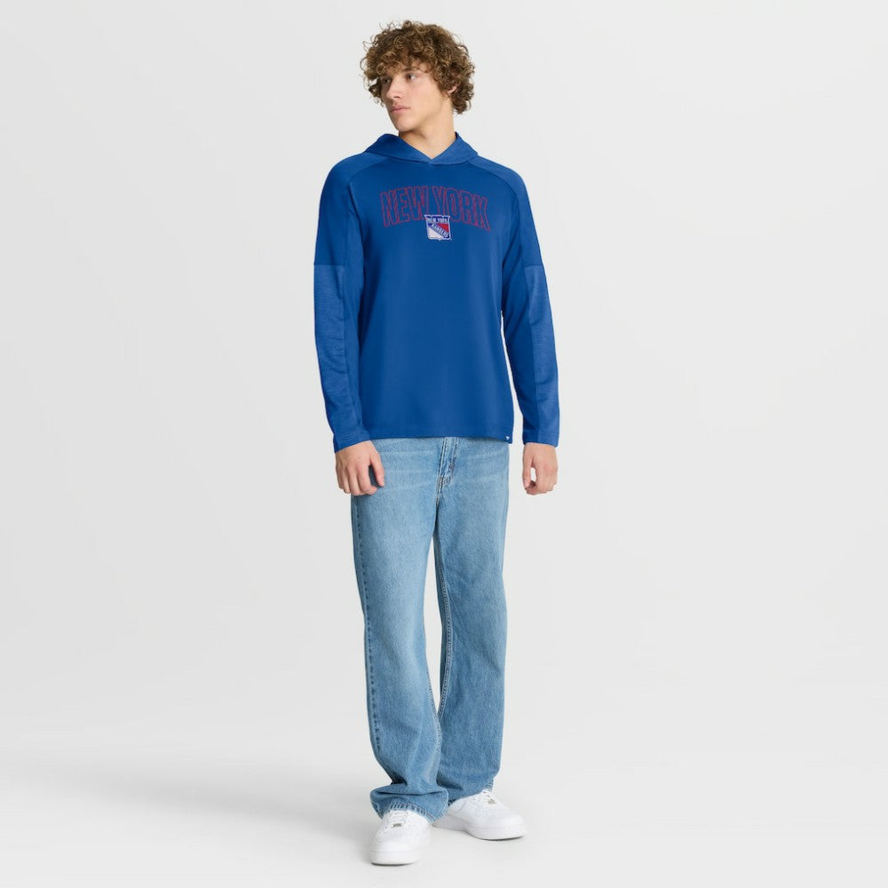 New York Rangers Fanatics Penalty Shot Long Sleeve Hoodie T-Shirt - Blue T-shirts