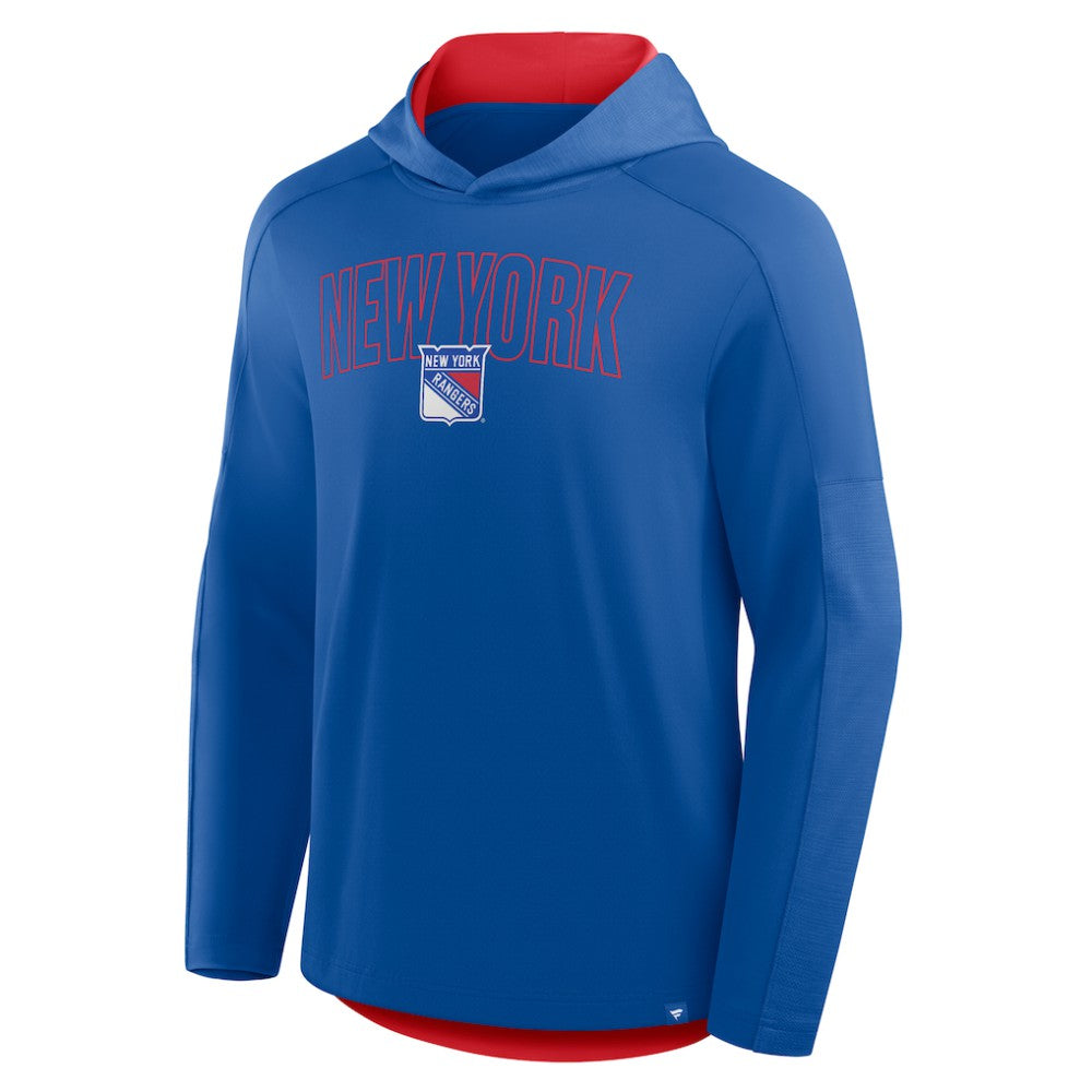 New York Rangers Fanatics Penalty Shot Long Sleeve Hoodie T-Shirt - Blue T-shirts