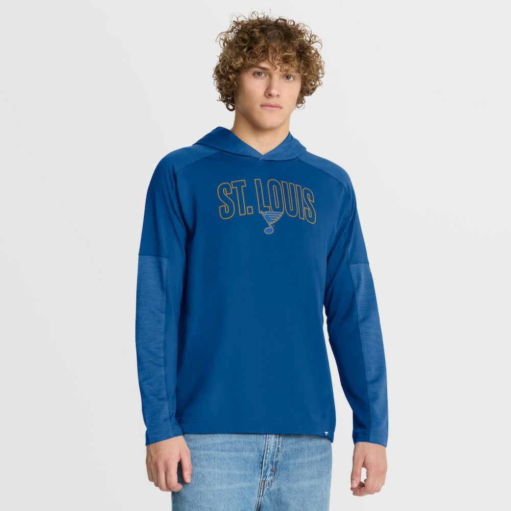 St. Louis Blues Fanatics Penalty Shot Long Sleeve Hoodie T-Shirt - Blue T-shirts