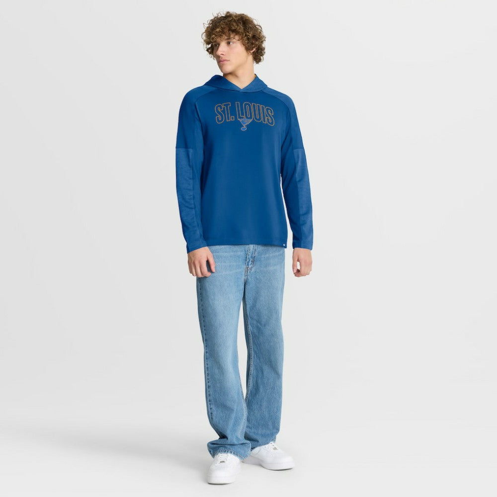 St. Louis Blues Fanatics Penalty Shot Long Sleeve Hoodie T-Shirt - Blue T-shirts